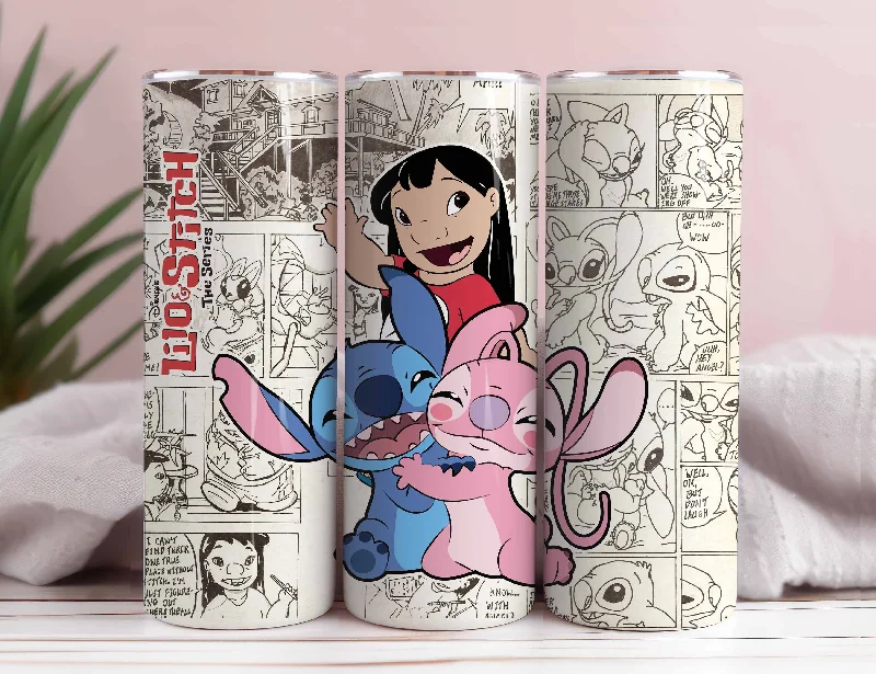 Promotional Drinkware Retro Stitch Coffee Tumbler, Halloween Tumbler, 20oz Skinny Straight, Jack Tumbler Wrap, Cartoon Tumbler Wrap