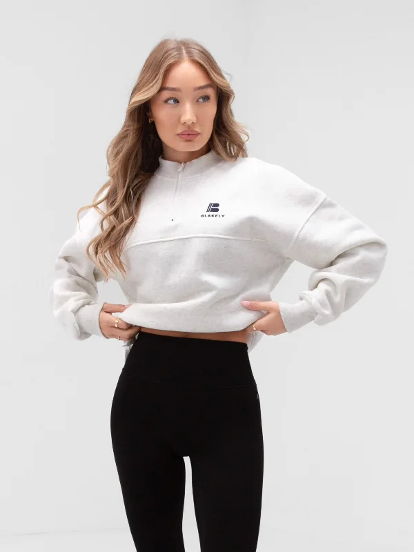 Nordic Minimalist Home Look Apex Pro 1/4 Zip Jumper - Marl White