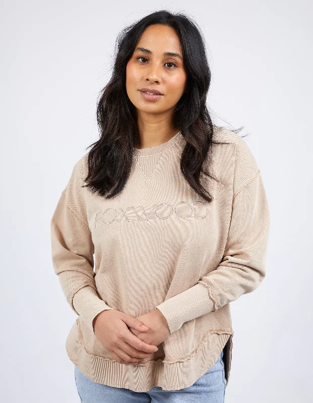 Disco - Inspired Retro Dance Look Foxwood Simplified Crew Oatmeal