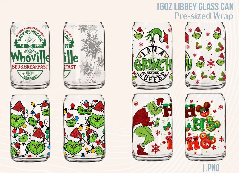 Holiday Drinkware Gifts Christmas Coffee Tumbler Wrap, 16oz Libbey Can Glass, Tumbler Wrap, Christmas Tumbler, Christmas Can Glass ,Instant Download