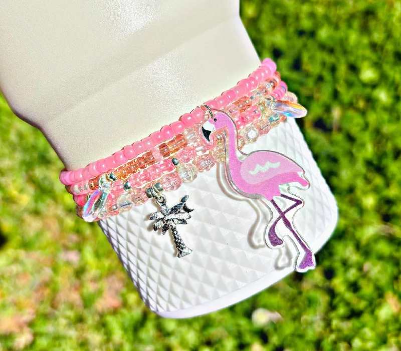 Stainless Steel Cups Pink Flamingo Cup Bracelets