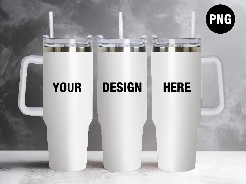 Tumblers Offer 40z Tumbler Mock Up PNG Transparent File - Edit in CANVA, Photoshop, and More  40oz Tumbler with Handle Mock Up