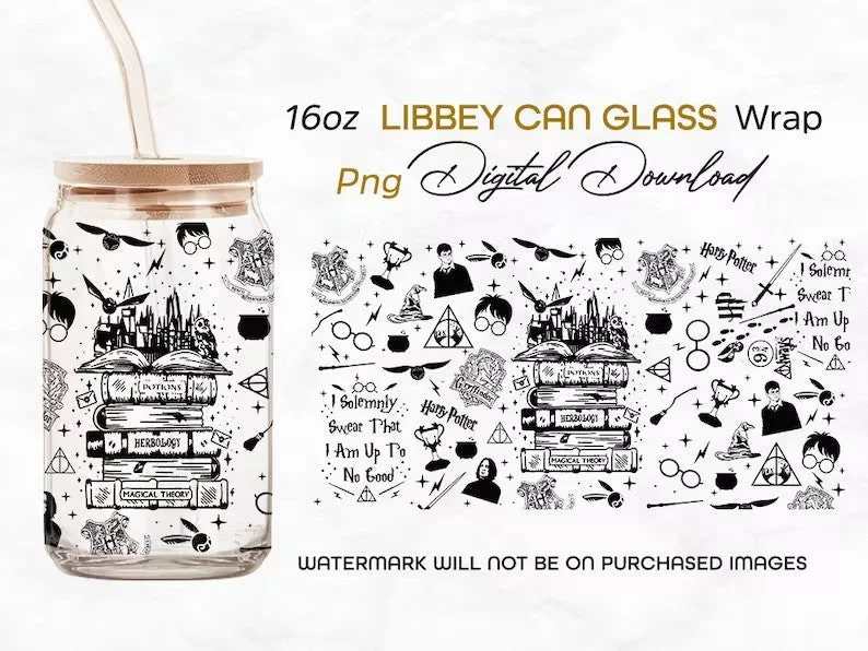 Insulated Mugs Offer Harry Potter Libbey Glass PNG, 16oz Can Glass PNG, Hogwarts Alumni, Magic Wand Symbol, Wizardy Houses