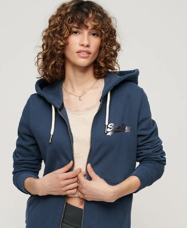 Trend Driven Wardrobe Japanese Vintage Logo Graphic Zip Hoodie | Nu Navy