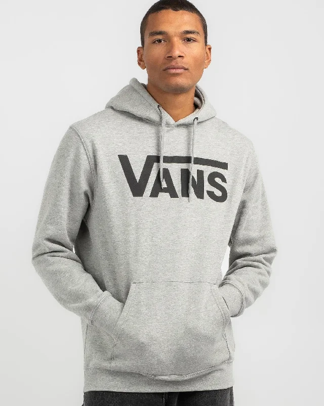 Vintage Retro Party Wear Vans Mens Classic III PO Hoodie Cement Heather/Black
