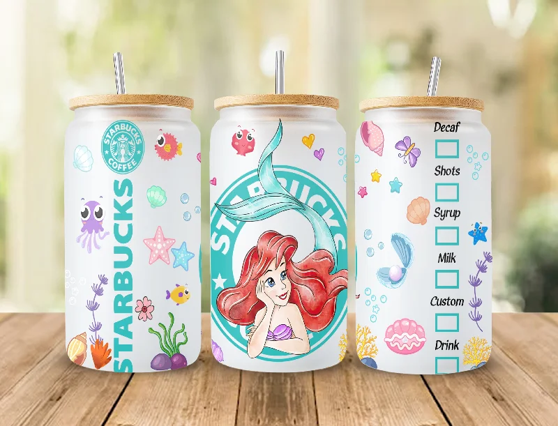 Insulated Bottles Promotion Princess Tumbler, Princess Glass Wrap, 16oz Glass Can Png, Libbey Can Glass 16oz, Princess Starbucks Wrap, Princess Png, Princess Images 1