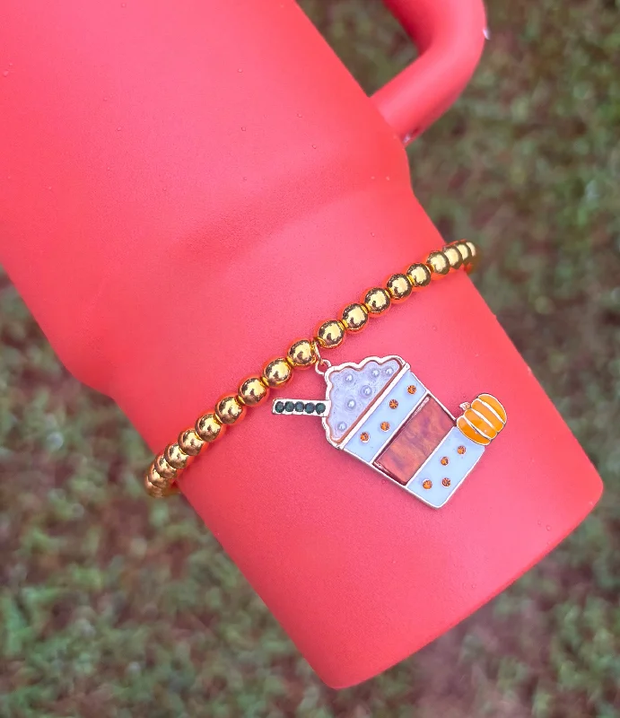 Eco-Friendly Drinkware Promotions Pumpkin Spice Latte Cup Bracelet