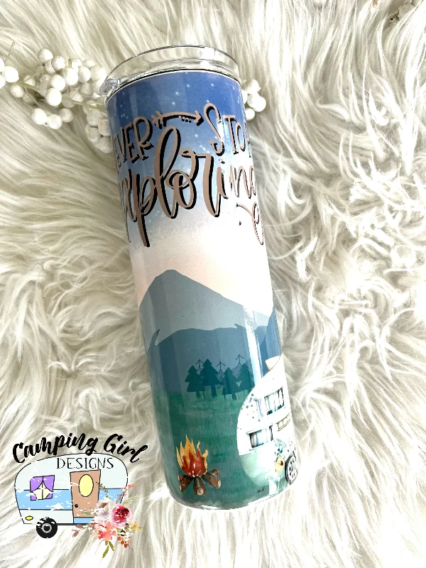 Travel Mugs Offer READY TO SHIP 20 oz Never Stop Exploring camping sublimation tumbler