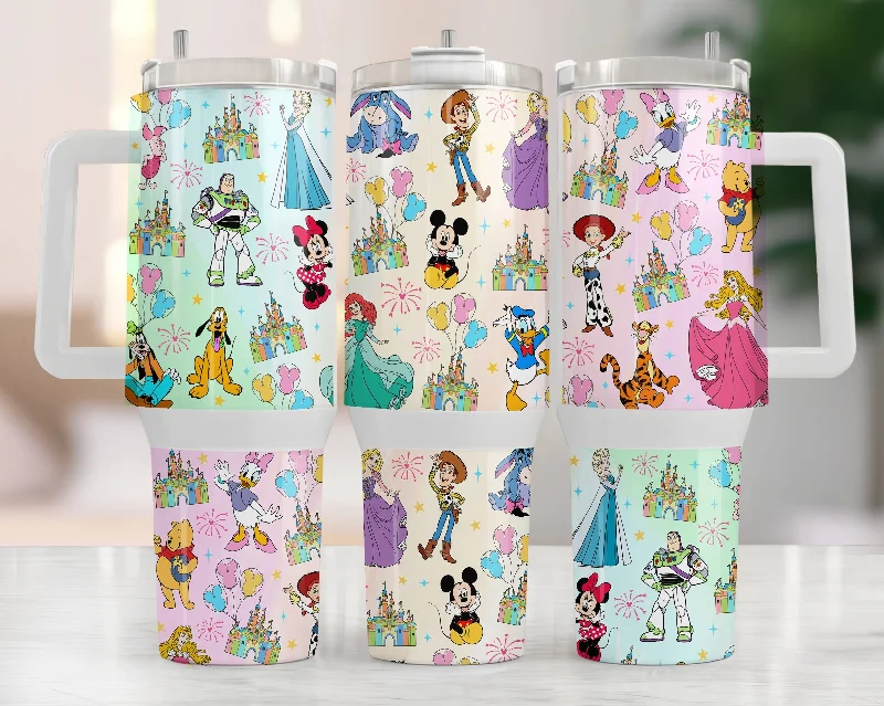 Drinkware Collection Promotion Movies Characters 40oz Tumbler Wrap Png, Cartoon Characters 2 pieces 40 oz Tumbler Png, Magic Cartoon 40oz Tumbler Png Sublimation Design