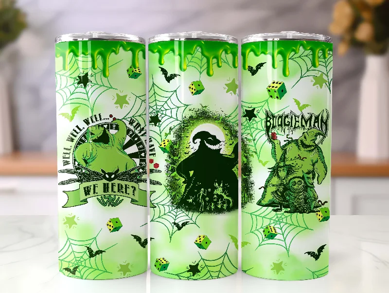 Drinkware Promotions Halloween Horror 20oz Skinny Tumbler Wrap, Coffee Lovers, Horror Fall Coffee 20oz Skinny Tumbler, 90s Horror Movie 20oz Tumbler Png