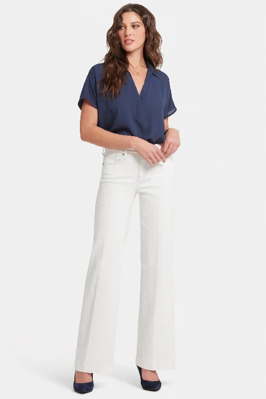 Lighten Up With Nordic Styles Teresa Wide Leg Jeans - Winter White