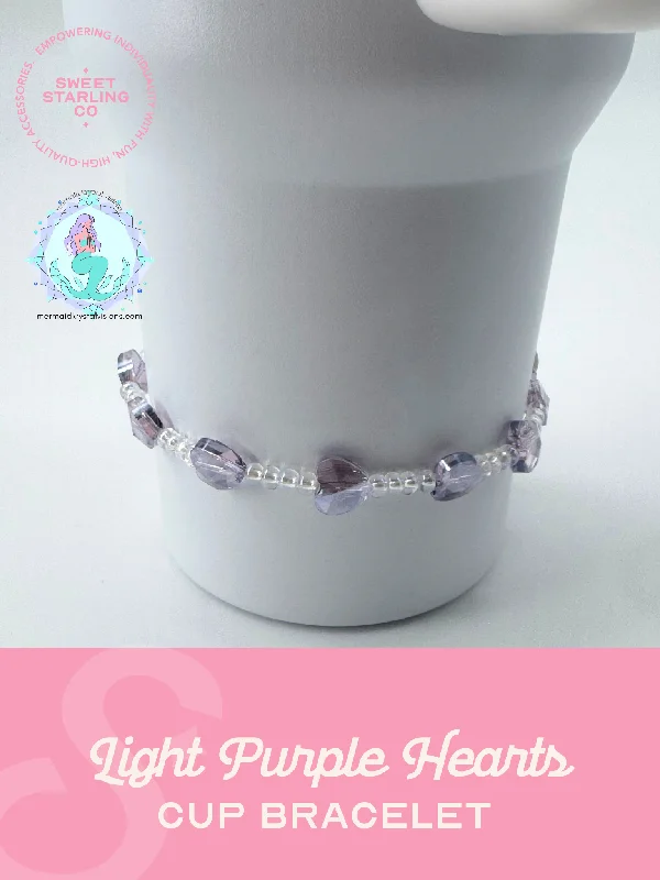 Insulated Mugs Offer Light Purple Hearts Cup Bracelet
