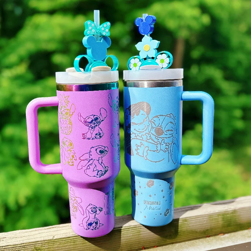 Environmentally Friendly Mugs Ready to Ship: 626 Characters Laser Engraved Tumblers on 40 oz Quencher Inspired Stainless Steel Tumbler