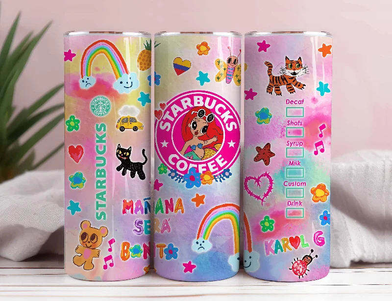 Flash Drinkware Deals Karol New Mañana Será Bonito 20oz Sublimation Tumbler Wrap, Manana Sera Bonito Tumbler Wrap PNG, Karol G Tumbler Wrap, 20oz Tumbler Wrap