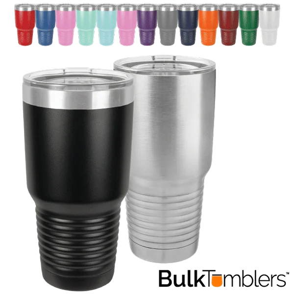 Premium Steel Tumblers 30 oz Stainless Steel Insulated SureGrip Tumblers, Blank, Polar Camel Lid