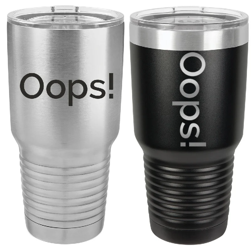 Stainless Drinkware Sale Fuh-Cup Engraving Mistake 30 oz Stainless Steel Insulated SureGrip Tumblers Polar Camel w/ Lid