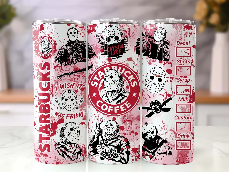 Set Of Tumblers Horror Movies Characters Tumbler PNG, Jason 20oz Skinny Tumbler PNG, Horror Characters Tumbler Wrap, Coffee Tumbler, Killers tumbler