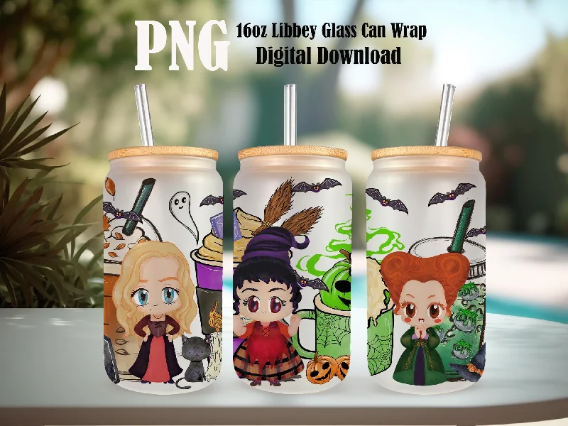 Drinkware Sets Discount Hocus Pocus 16oz Glass Can Png, Sandersonn Sisters Coffee, Fall Vibes, Fall Coffee, Halloween Coffee, Spooky Season Png