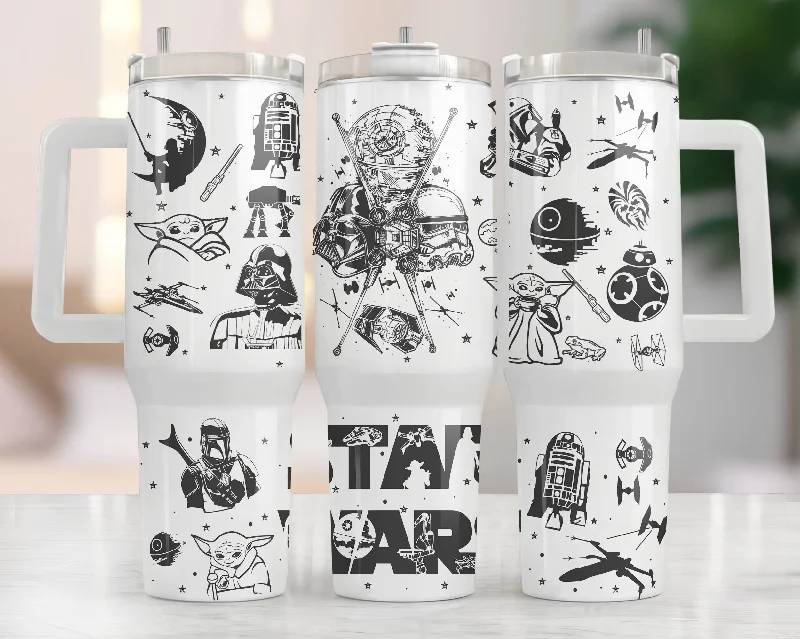 Premium Glassware Discounts Star Wars 40oz Tumbler, 40oz Quencher Tumbler, Cartoon Tumbler Wrap, Handle Cup Wrap, Retro Cartoon Tumbler, Png Instant Download