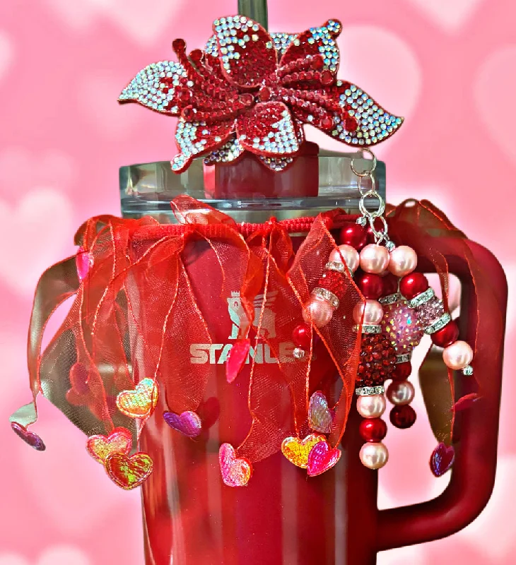 Drinkware Clearance Sweetheart Tutu Cup Band {Red or Pink}