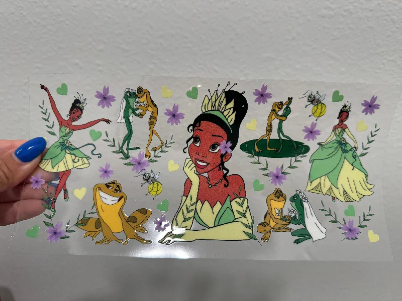 Buy Drinkware Bundle Disney Tiana Princess UV DTF Wrap Transfer 16oz | No Heat Needed | Waterproof | Permanent Adhesive
