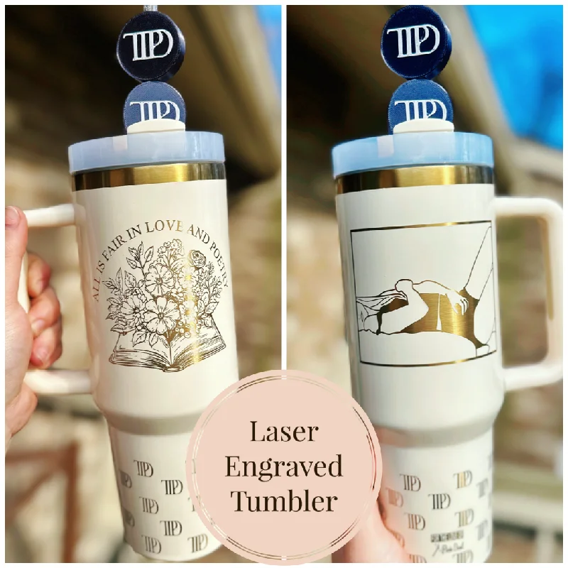 New Year Drinkware Offer Ready to Ship T. Swift TTPD Inspired Albums Lasered Engraved 40 oz Tumbler