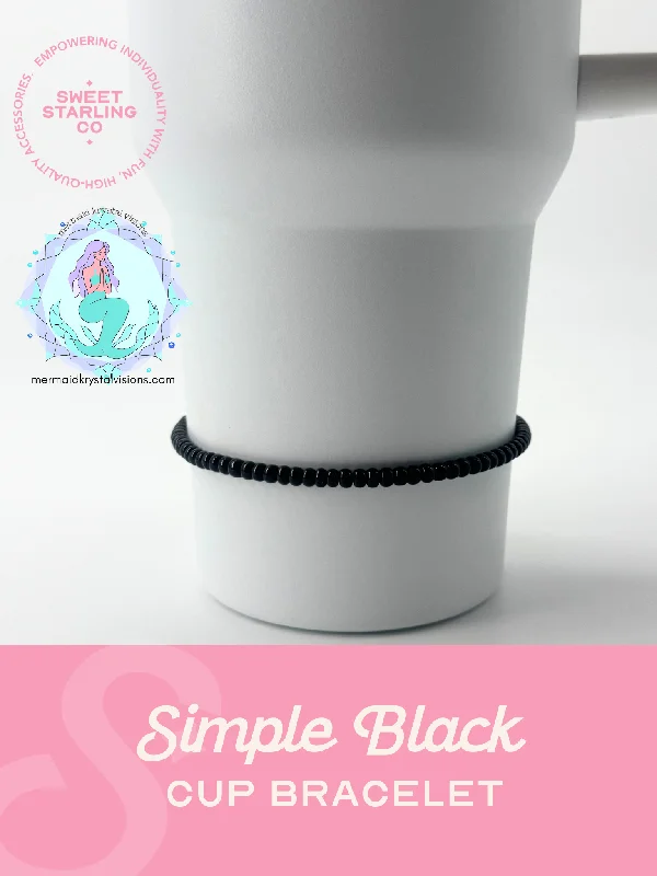 Portable Drinkware Simple Black Cup Bracelet