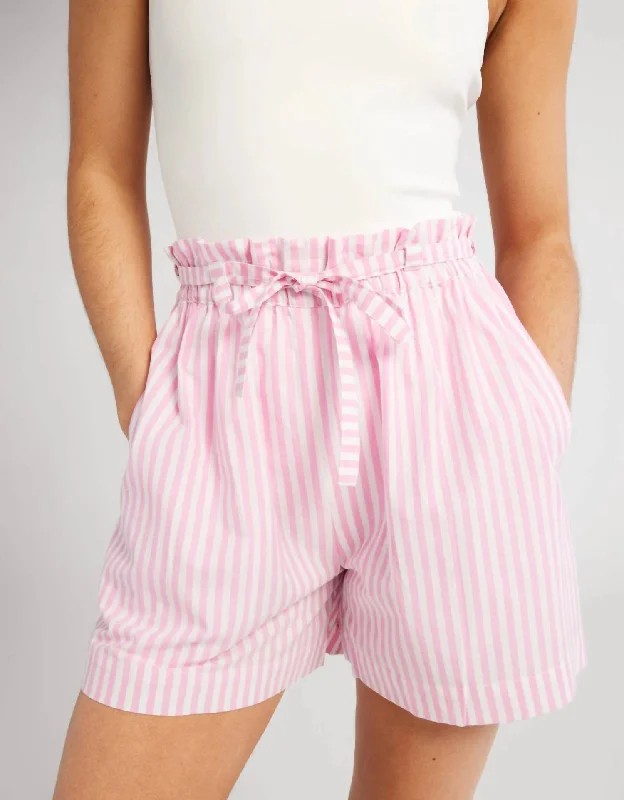 Fashion-Forward Cary Stripe Short In Bubblegum