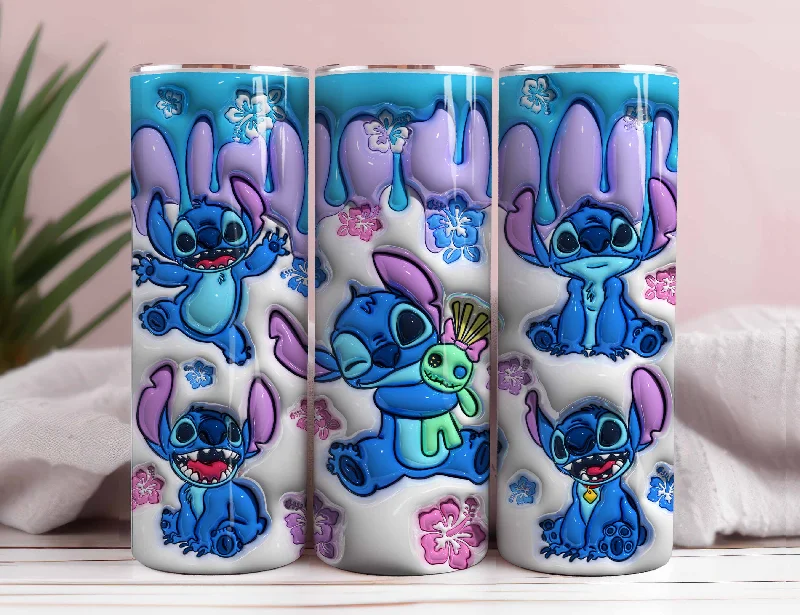 Eco-Friendly Drinkware Sale Inflated 3D Cartoon Tumbler PNG, 3D Tumbler Wraps 20oz Skinny Tumbler, 3D Puffy Sublimation Tumbler, Inflated Tumbler PNG, Cartoon Tumbler
