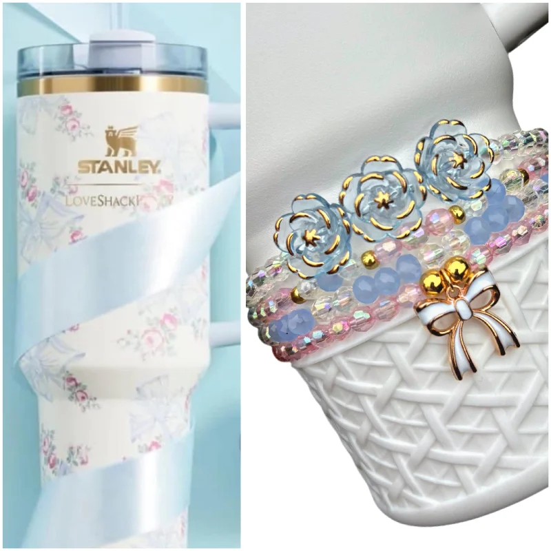 Glassware Promotion Holiday Rosa Beaux Blue LoveShack Fancy Cup Bracelets