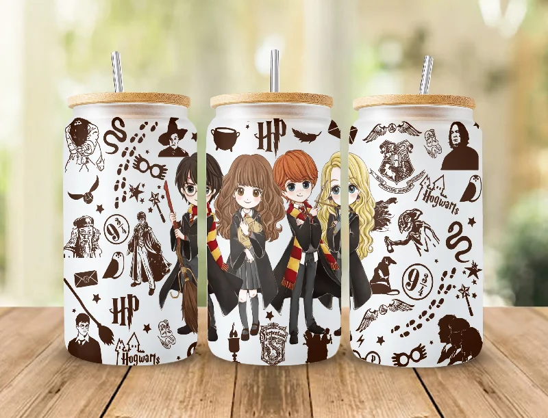 Insulated Tumbler Sale Potterhead PNG, 16oz Coffee Glass png, Libbey png, Libbey Glass PNG,  Can Glass Wrap PNG, 16oz Can Glass png, Magic Can Glass Full Wrap png