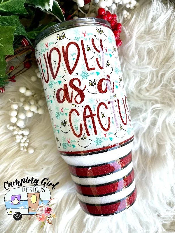 Drinkware Promotions READY TO SHIP Grinch-Inspired, Cuddly as a Cactus 30 oz tumbler