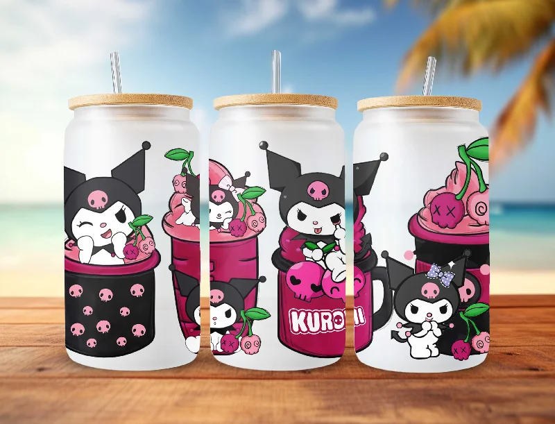 Drinkware Deals Pink Kitty PNG, 16oz Glass Can Wrap, 16oz Libbey Can Glass, Kitty Cartoon Tumbler Wrap, Full Glass Can Wrap, Cartoon Tumbler, Pink Kitty