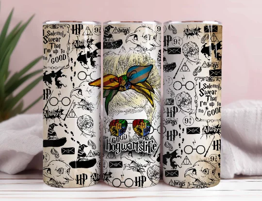 Eco-Friendly Drinkware Sale Harry Potter 20oz Tumbler PNG, Hogwarts Alumni, Magic Wand Symbol, Wizardy Houses