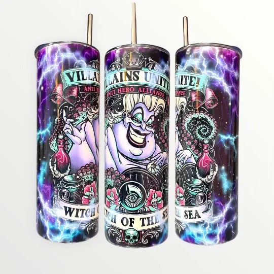Eco-Friendly Drinkware Promotions Ursula Villains Unite 20/30oz Insulated Skinny Tumbler Cup