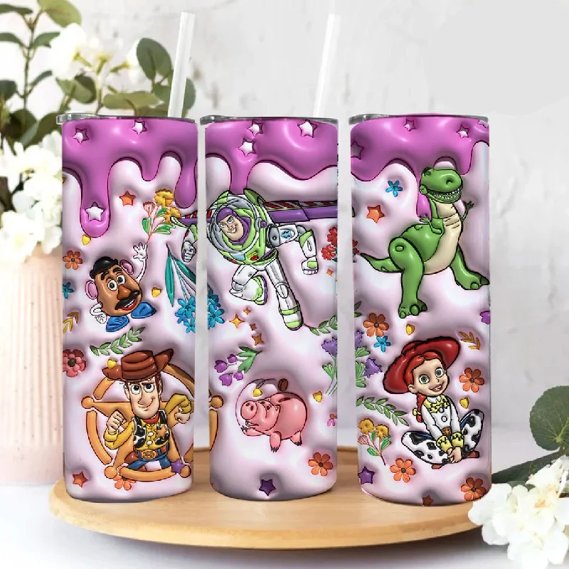 Drinkware Bundle Offer 3D Inflated Cartoon Tumbler, Cartoon Movie Tumbler, Inflated Tumbler, 3D Tumbler Wrap 20oz Skinny Tumbler,Spooky Season Tumbler,Png Download