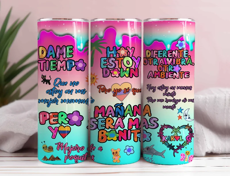 Insulated Drinkware Sale Karol New Album Cover Mañana Será Bonito 20oz Sublimation Tumbler Wrap, Manana Sera Bonito Tumbler Wrap PNG, Karol G Tumbler Wrap
