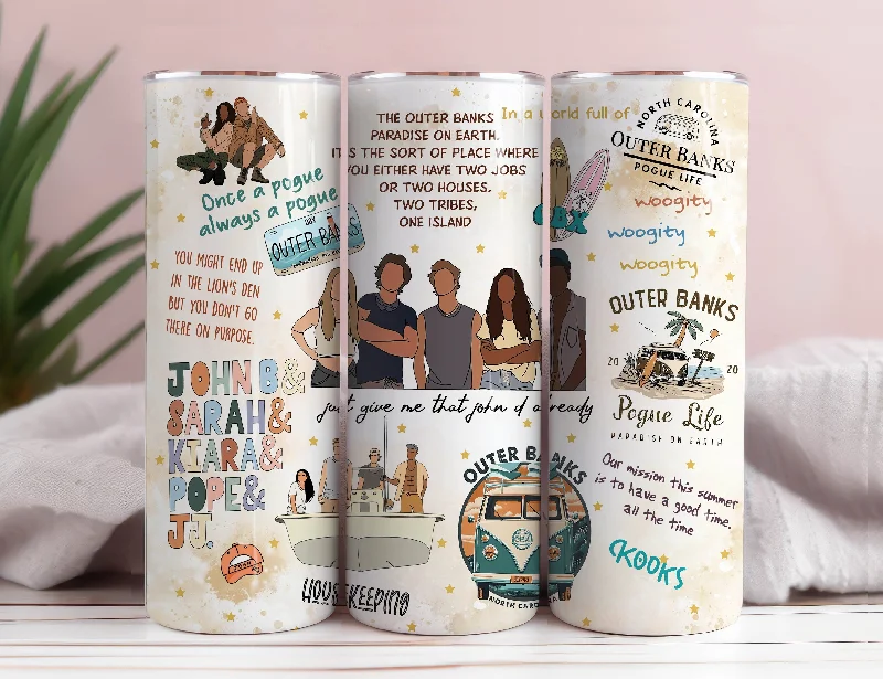 Drinkware Collection Sale Outer Banks Pogue Life Tumbler Wrap, Paradise On Earth Tumbler, Outer Banks Skinny Tumbler, 20oz Skinny Straight, Retro Outer Banks Wrap