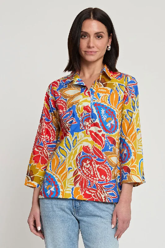 Casual Chic Hinson Wu Multi Paisley Aileen Blouse