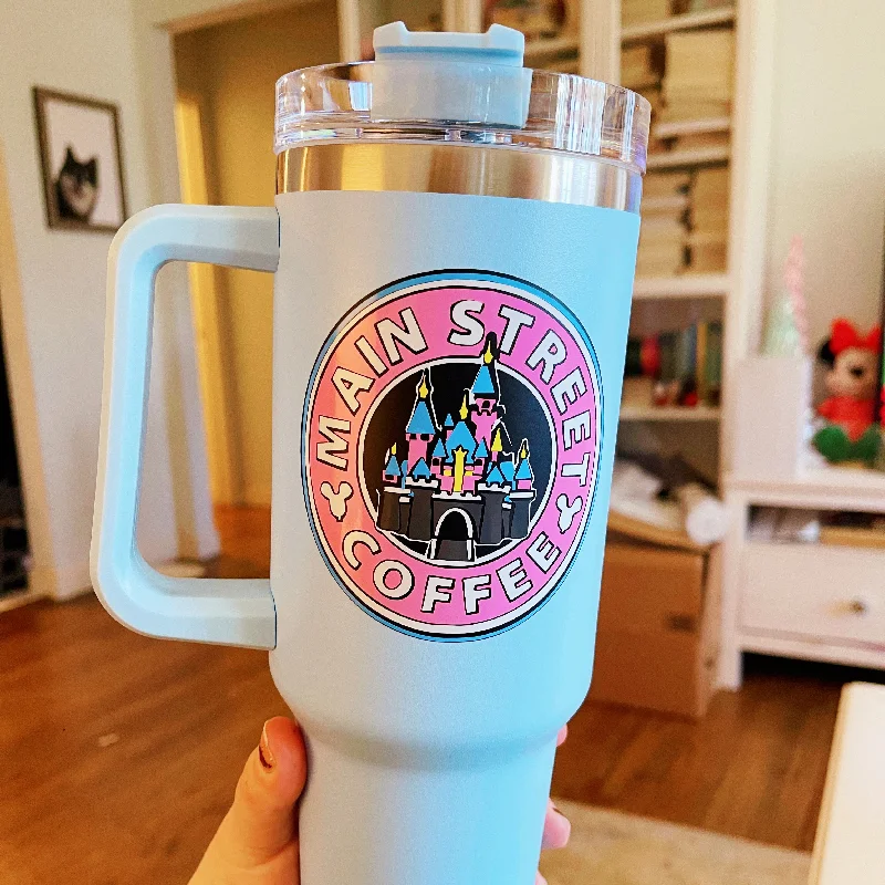 Drinkware Offers Main Street Coffee on 40 oz Quencher Inspired Stainless Steel Tumbler