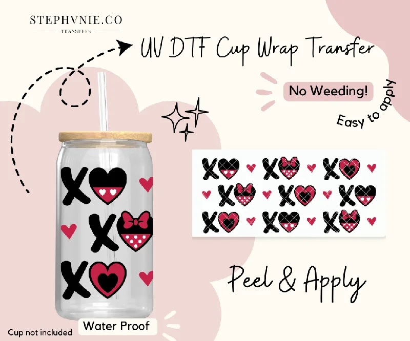 Discount Tumblers Xoxo Mouse - 16oz Cup Wrap (Clear Film)