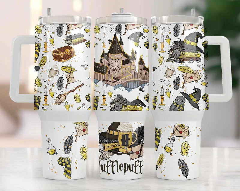 Travel Bottles Offer Harry Potter 40oz Tumbler PNG, Hogwarts Alumni, Magic Wand Symbol, Wizardy Houses