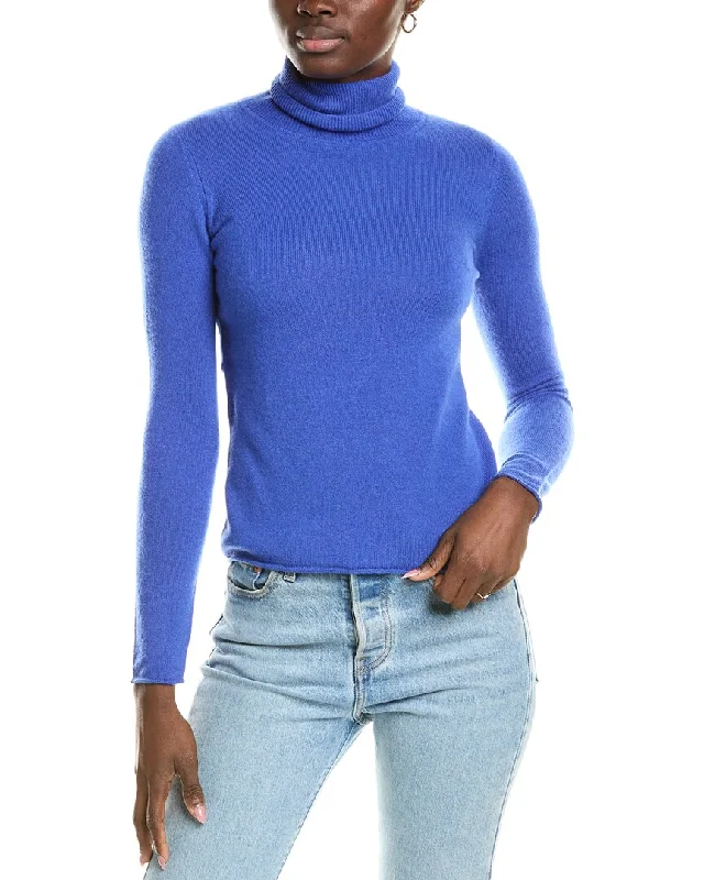 Romantic Flair sofiacashmere Roll Cuff & Hem Turtleneck Sweater