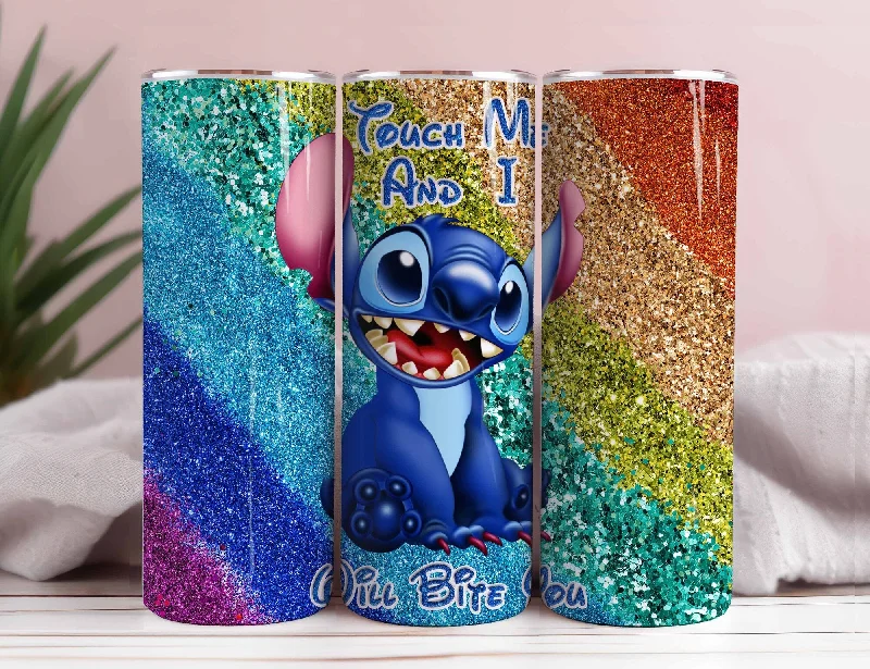 Insulated Tumbler Sale Stitch Color Splash cartoon Tumbler, 20oz skinny tumbler, sublimation tumbler, png digital download, digital tumbler,Instant Download