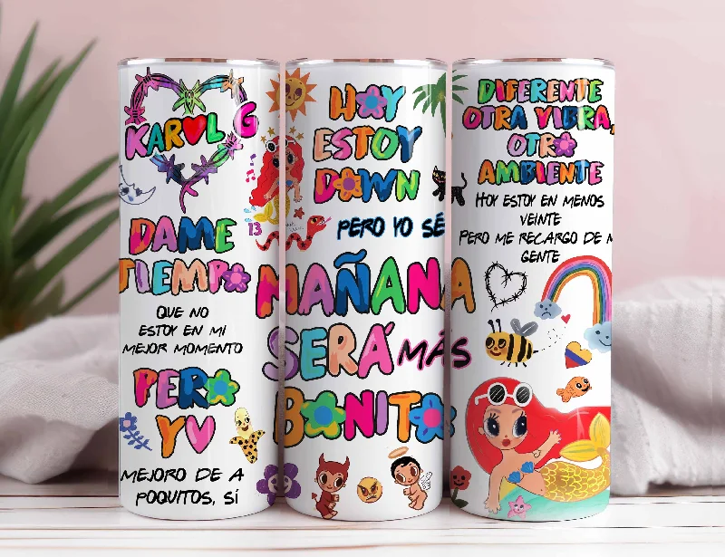 Sustainable Drinkware Karol New Album Cover Mañana Será Bonito 20oz Sublimation Tumbler Wrap, Manana Sera Bonito Tumbler Wrap PNG