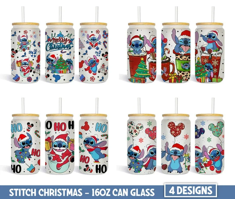 Decorative Glassware Cartoon Christmas 16oz Can Glass Png, 16oz Libbey Glass Can Wrap, Full Tumbler Wrap, Can Glass Wrap, Fall Coffee Tumbler, Instant Download