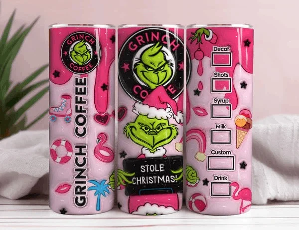 Fashion Forward, Function First Grinch Stole Christmas 3D Inflated 20oz Christmas Tumbler