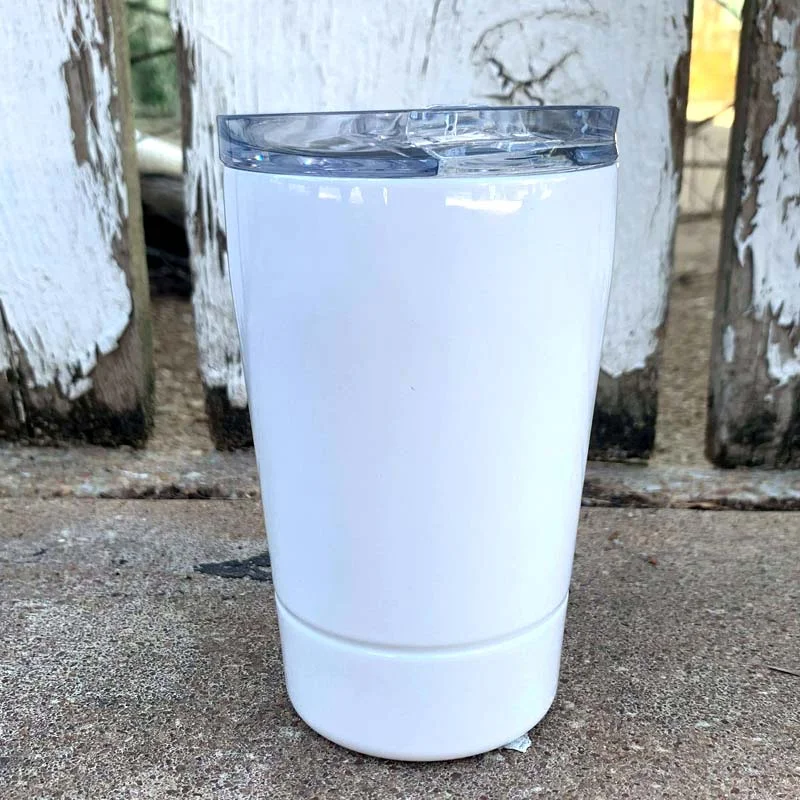 Decorative Drinkware 12 oz Sublimation White Travel Tumbler for Kids Insulated Stainless Steel + Slider Lid