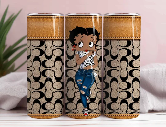 Personalized Drinkware Deals Cartoon 80s Tumbler, Bags Pattern Tumbler, Betty 20oz Skinny Tumbler, Sublimation Designs, Retro 80s cartoons Tumbler Wrap