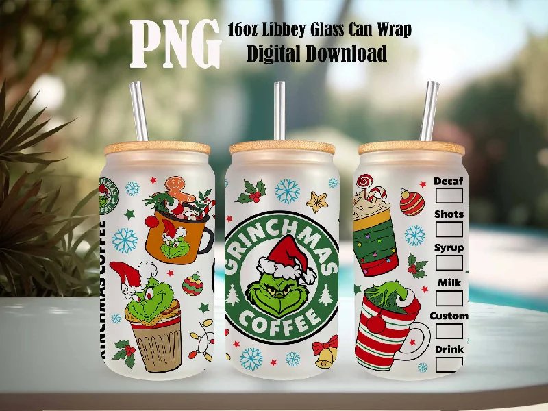 Set Of Tumblers Christmas Can Glass Wrap, 16oz Libbey Can Glass Wrap, Christmas Vibes, Christmas Tumbler, Funny Christmas, Funny Christmas Can Glass Wrap